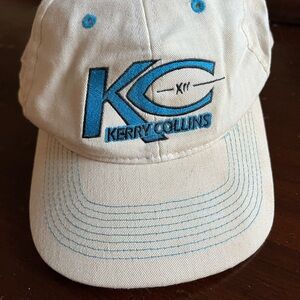 90s Carolina Panthers Kerry Collins Beige Cap with Blue Embroidery